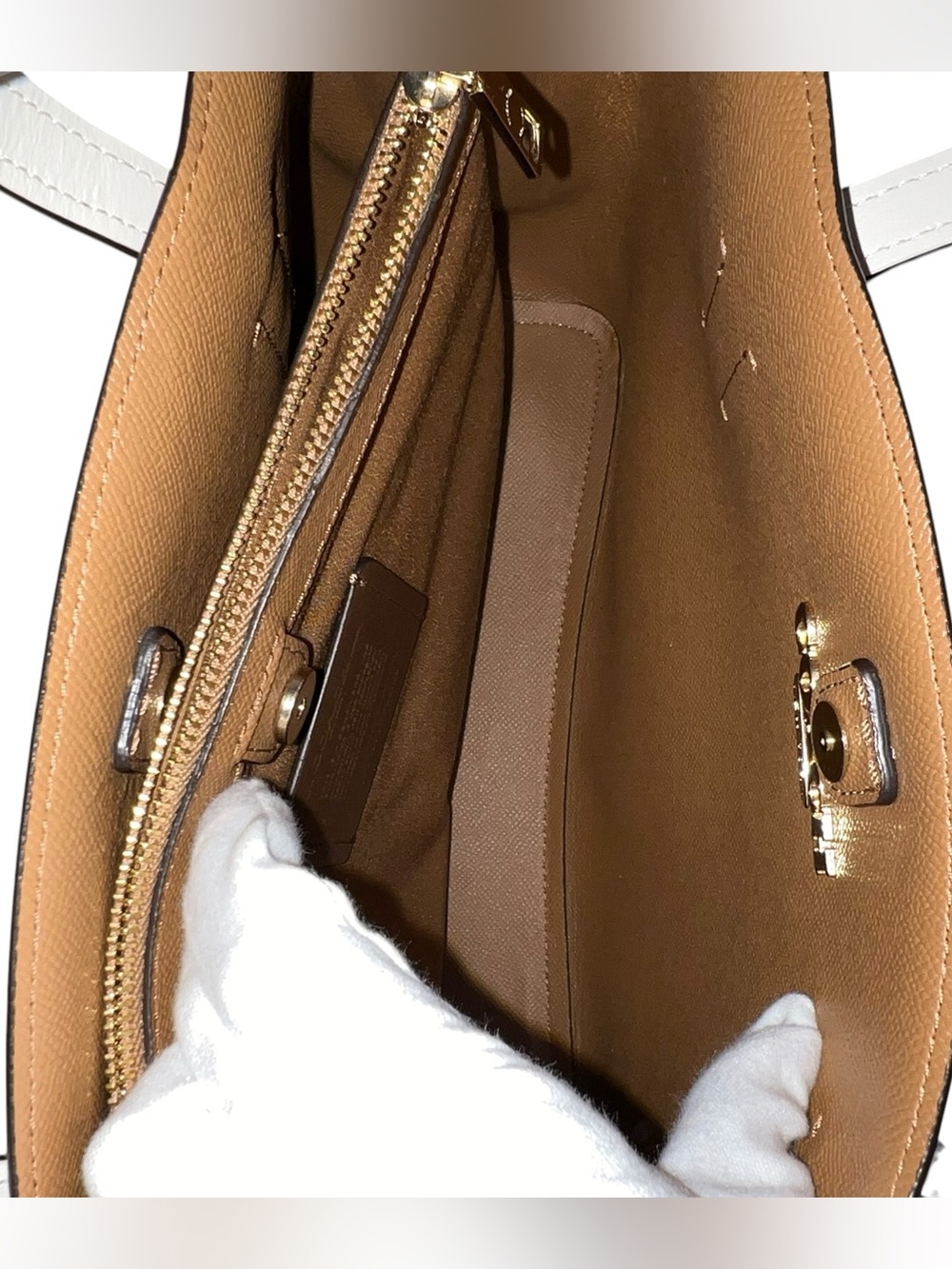 Coach Signature Canvas Tote with Gold-tone Hardware - Picture 13 of 16